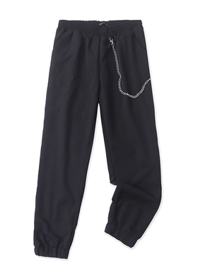 外贸松紧腰收脚口卫裤 春秋新款宽松休闲裤女时尚百搭长裤子14424