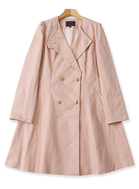 外贸西装领中长款风衣 春秋新款时尚女纽扣开衫显瘦外套上衣07042