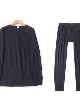 外贸保暖内衣 圆领秋衣秋裤冬季套装时尚男内搭套头两件套装10244