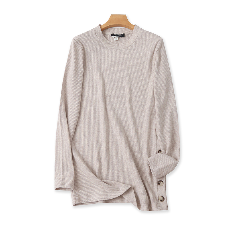 爱莉爱熙针织套头圆领上衣中长款