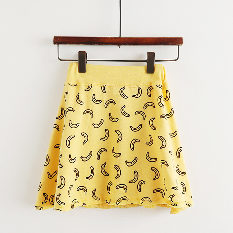 半身a字卡通短裙 中小大童夏装松紧腰女童时尚大摆运动a裙子u/6底