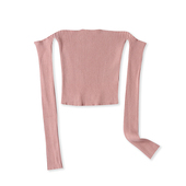 针织抹胸小衫 T恤 春秋新款 长袖 短款 弹力修身 女士打底衫 上衣05482