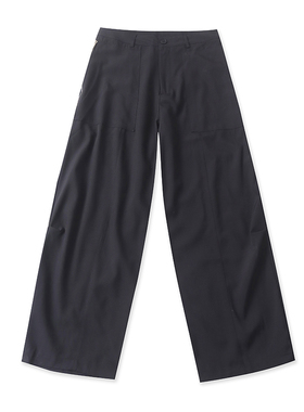 高腰拉链休闲直筒裤 春秋新款拉链时尚阔腿裤女宽松显瘦西裤14242