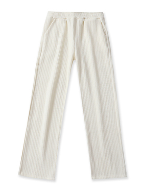 厚雪尼尔休闲裤 秋冬新款加绒时尚宽松女甜美显瘦保暖长裤子06584