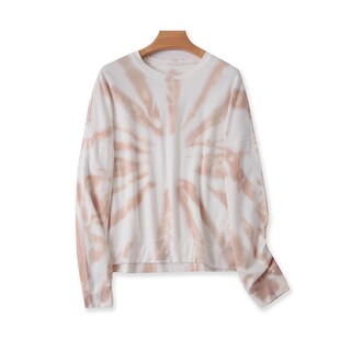 圆领墨染毛圈加绒卫衣 套头宽松休闲女打底上衣R 长袖 春秋新款