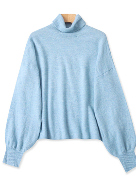 高领长袖毛衣 春秋新款时尚针织衫女套头显瘦打底衫宽松上衣20104