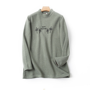 圆领加绒印花字母贴钻卫衣绒衫 上衣O 保暖女绒衫 春秋新款 长袖