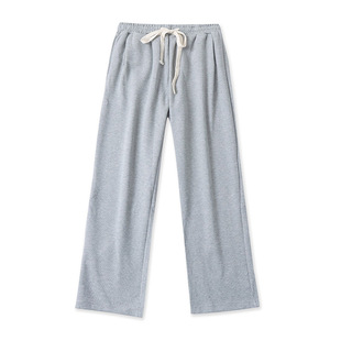 外贸松紧腰休闲直筒裤 春秋新款运动卫裤女宽松显瘦长款裤子09253