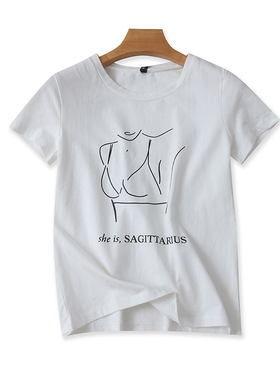 圆领短袖T恤衫 夏季新款弹力体恤 显瘦女打底衫宽松休闲上衣05072