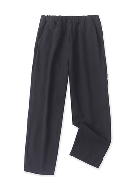 松紧腰休闲裤 夏季新款百搭小脚 外贸黑色直筒裤时尚女裤子 08022