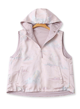 国风缎面两面穿马甲 春秋新款无袖宽松休闲拉链开衫大版上衣18332