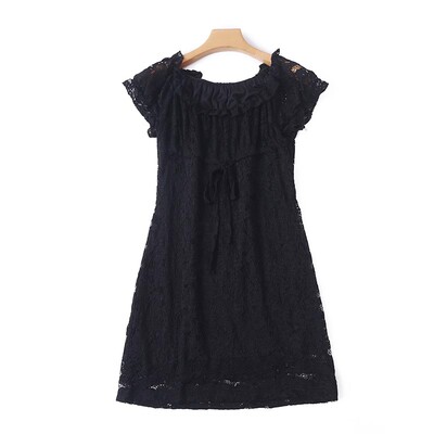 圆领蕾丝连衣裙夏季新款蕾丝花边