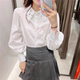 衬衣尖领纽扣开衫 棉钉珠翻领衬衫 上衣17244 长袖 休闲时尚 夏季 新款