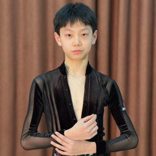 星辰舞服拉丁舞男士练功服班服花服气质合身显身材高档专业院校款