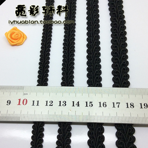 9.9包邮 0.8cm-1.5cm黑色蜈蚣人字花边织带 服装配件diy手工辅料