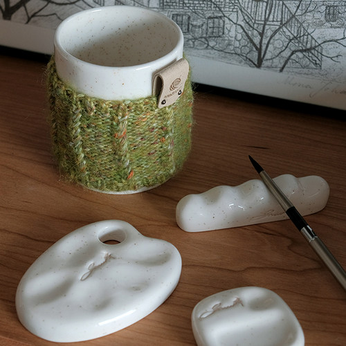 复古燕麦手作陶瓷调色盘