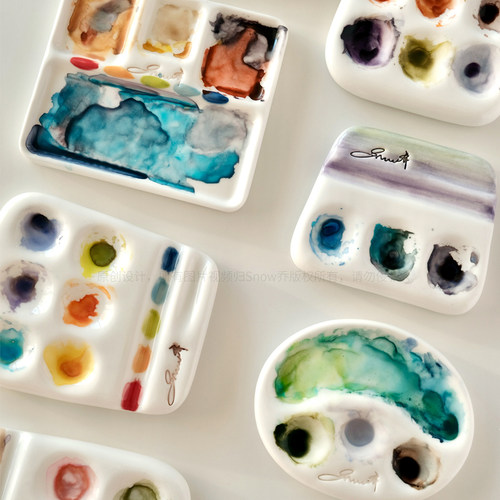 色彩系列｜snow乔水彩手作陶瓷调色盘｜手工陶瓷手作微瑕介意慎拍