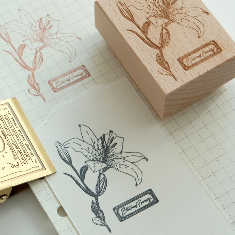 手帐印章｜snow乔原创空灵之约百合印章花卉印章｜闪光灵感印章