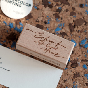 手帐印章｜snow乔原创英文手写印章｜心渊回响水彩复古木质印章