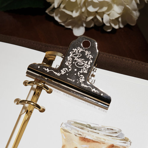 snow乔原创复古金属手帐夹子