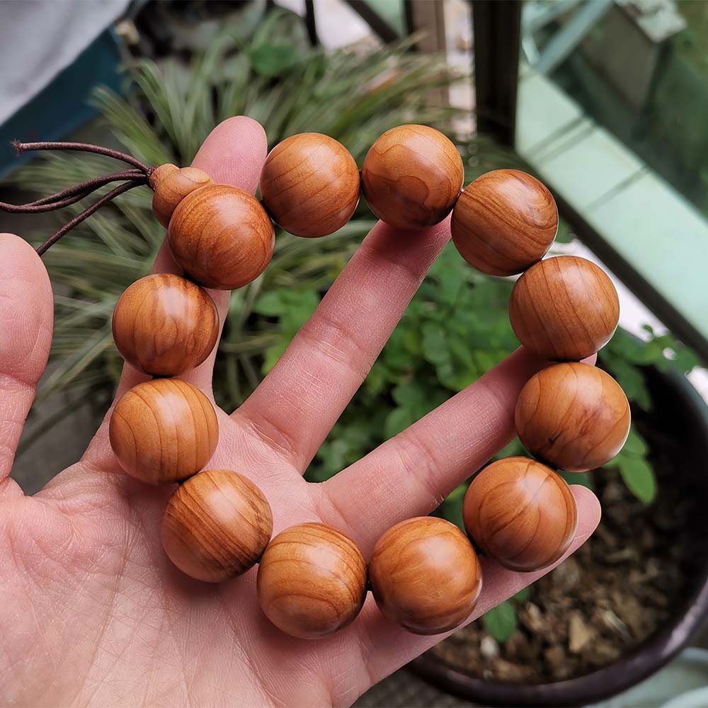 野生红豆杉老料手串  佛珠 念珠 手链 把件 直径2.0 保真