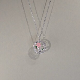 Cute 小众精致锁骨链配饰礼物 luck古着女生项链生命树吊坠时尚