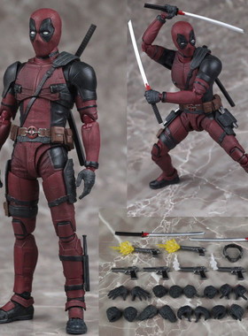 漫威宇宙DEADPOOL死侍2SHF死侍小贱贱关节可动手办模型玩具摆件