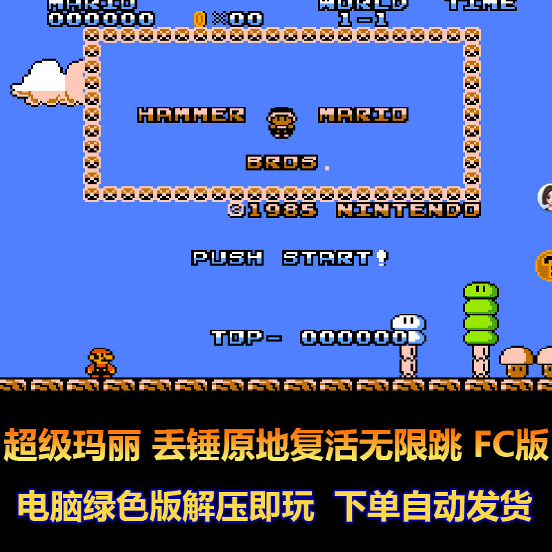 超级玛丽丢锤原地复活无限跳版  FC版 小霸王版 电脑版