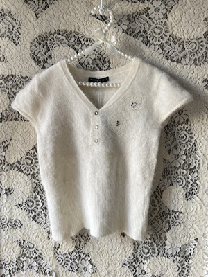 004领正肩短袖t恤女夏别致短款掐腰设计感小众辣妹修身显瘦上衣