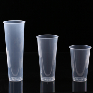 高档夏日冷饮杯一次性加厚PP注塑杯 塑料透明果汁杯 奶茶注塑杯