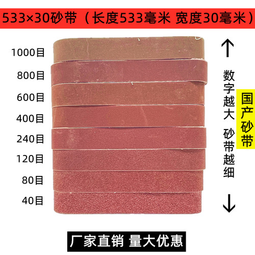 进口砂带国产平接533 30平接40-5000目砂带机超细磨刀打磨抛光-封面