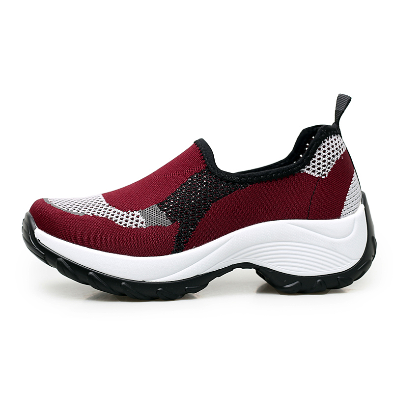 厚底老人鞋镂空透气鞋女老妈大脚鞋广场舞鞋增高运动旅游鞋波鞋43