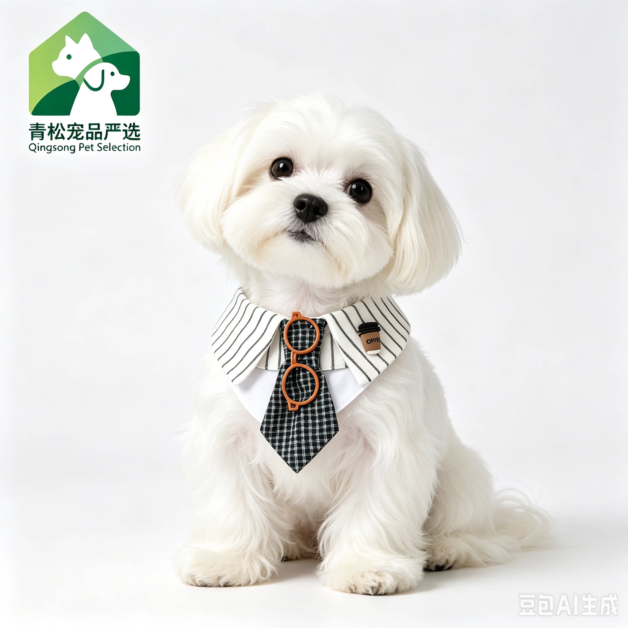 青松宠品网红同款条纹小领结宠物围兜领结猫狗围兜可爱围嘴图片