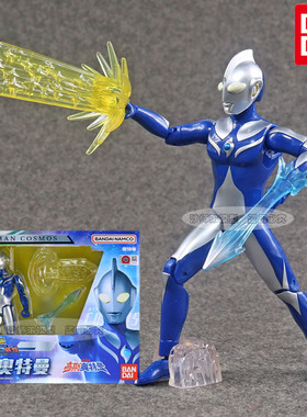 万代奥特曼豪华版超可动高斯15厘米高有配件盒装蓝色打怪兽21942