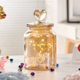 新品琥珀色幸运星星瓶diy折纸玻璃许愿瓶成品大号心愿解忧瓶礼物