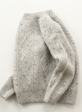 100%纯山羊绒儿童毛衣男女童加厚点子纱保暖秋冬款打底衫洪叶云台