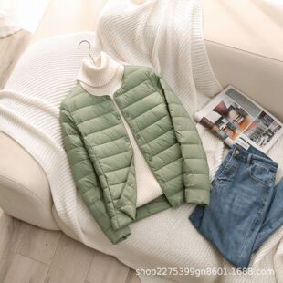 90%白鸭绒轻薄羽绒服女士短款内胆秋冬加大码外套280斤可穿到8XL