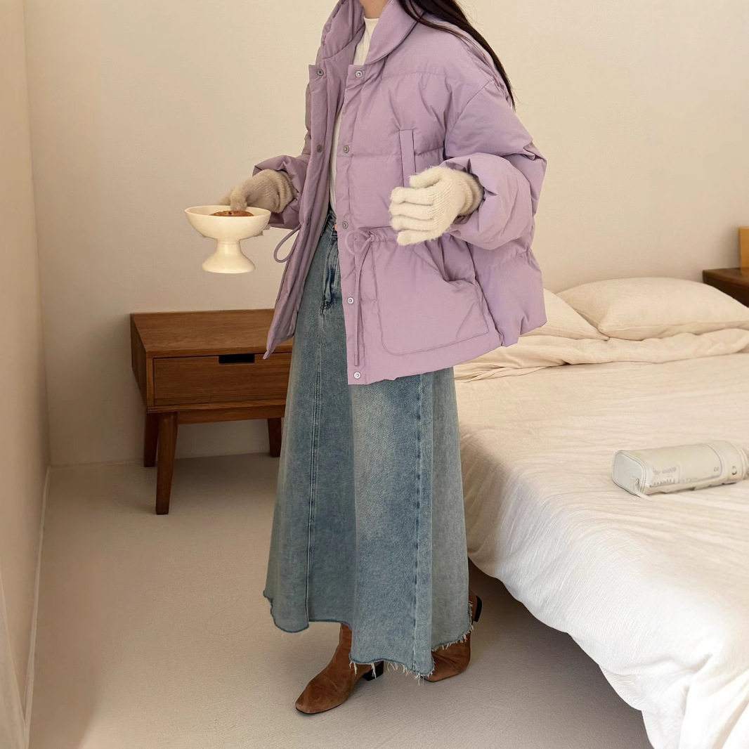 短款紫色羽绒服女冬季2026年新款时尚洋气高级感超好看小众设计感