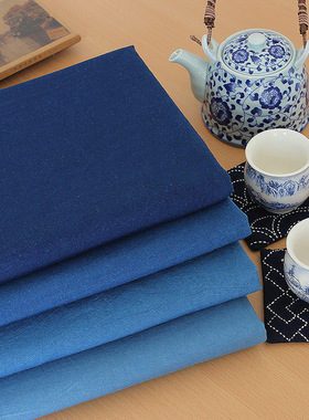包邮蓝色纯色棉麻桌布布艺茶几台布圆桌盖布长方形布艺新款可定制