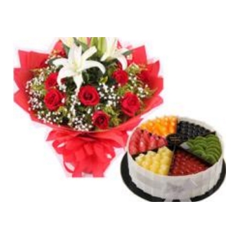 南平延平区洋后镇炉下镇巨口乡赤门乡520玫瑰鲜花店配送生日蛋糕