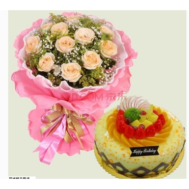 永州零陵区朝阳南津渡七里店徐家井520玫瑰鲜花店配送生日蛋糕玫