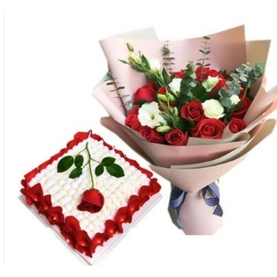 苍南县灵溪镇动车站龙港镇财富广场苍南玫瑰花生日蛋糕鲜花店同城