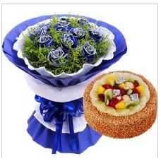 北京朝阳区高碑店将台太阳宫大屯街道520玫瑰鲜花店配送生日蛋糕