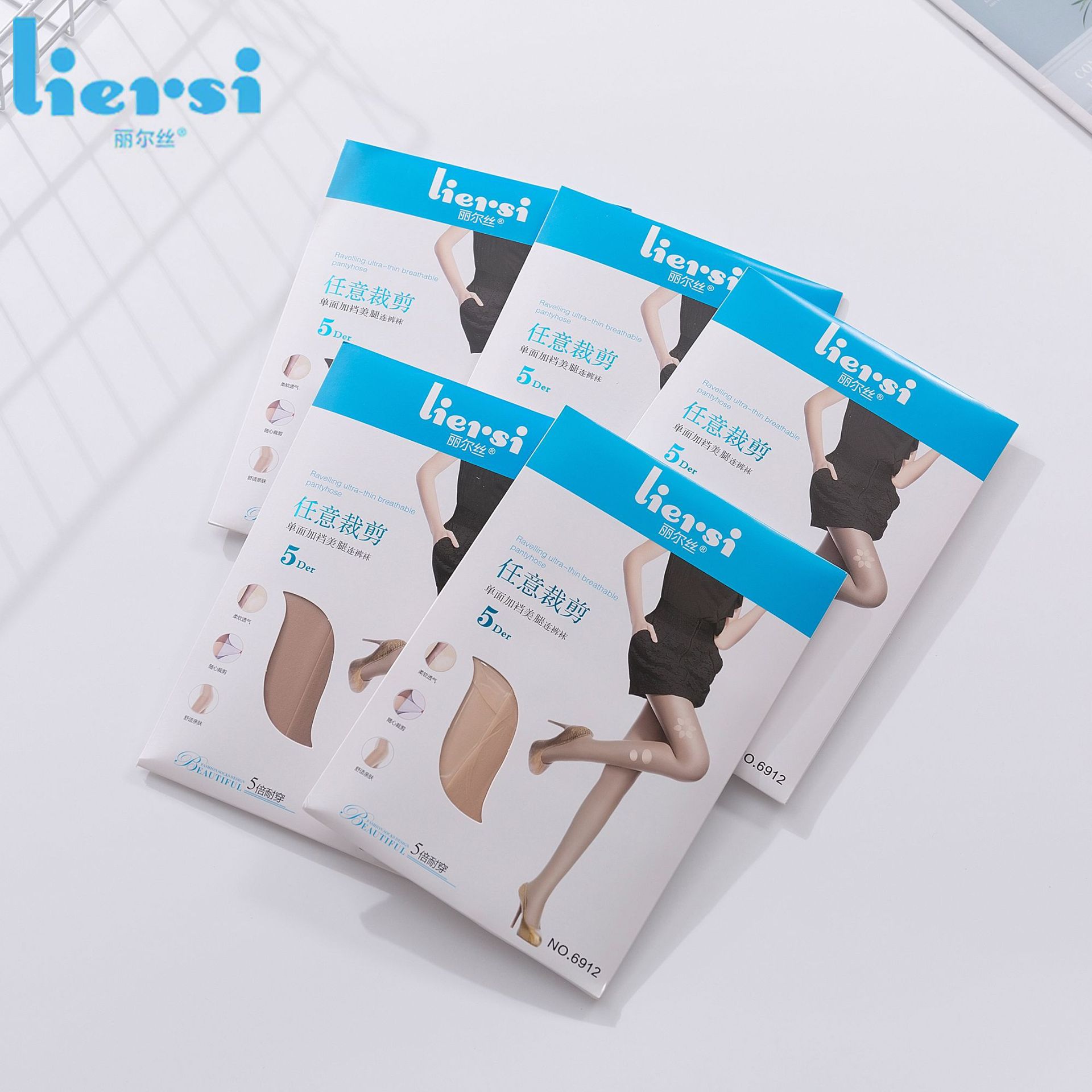 丽尔丝6912连裤袜超薄任意剪丝袜防勾丝5d 钢丝袜超薄女光腿神器