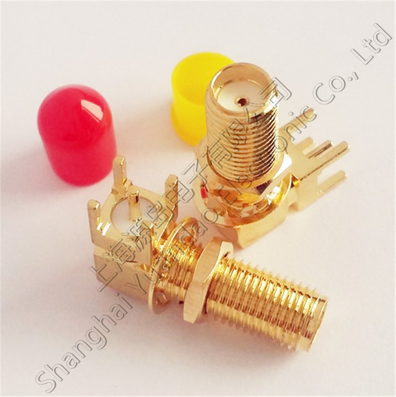 射频连接器SMA-KWE母座银焊SMA-KWHD天线座PCB板加长牙长15总长21