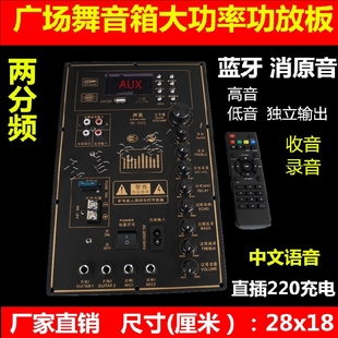 12寸15寸音箱大功率功放板高低音两分频消原音户外220V12V功放板