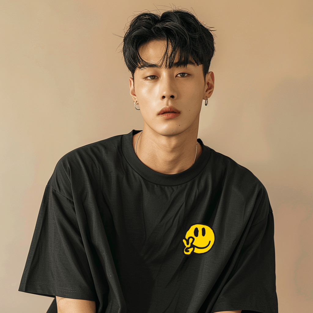 555-街头风撞色串珠笑脸全棉薄短袖T恤UMV432062,男装,T恤,淘宝优惠券,粉丝福利购,淘宝优惠卷