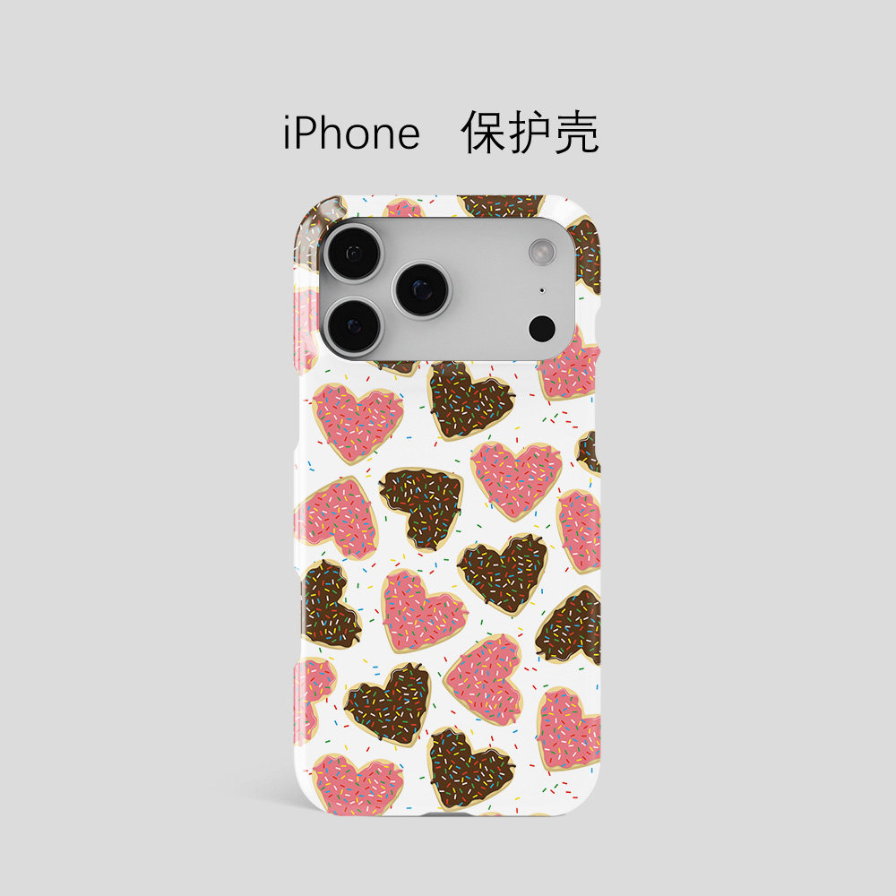 糖果豹纹爱心iPhone17Promax韩国进口菲林壳超薄不掉色16pro可水洗15适用于14保护壳13半包轻薄12苹果11硬壳