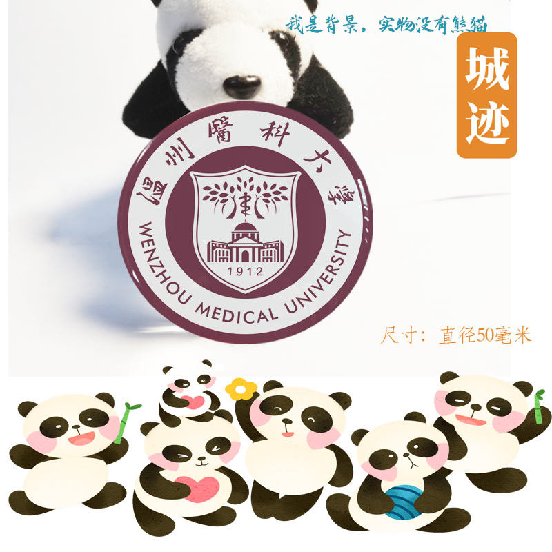 温州医科大学冰箱贴校徽温州医科大学纪念品校友伴手礼磁性贴装饰