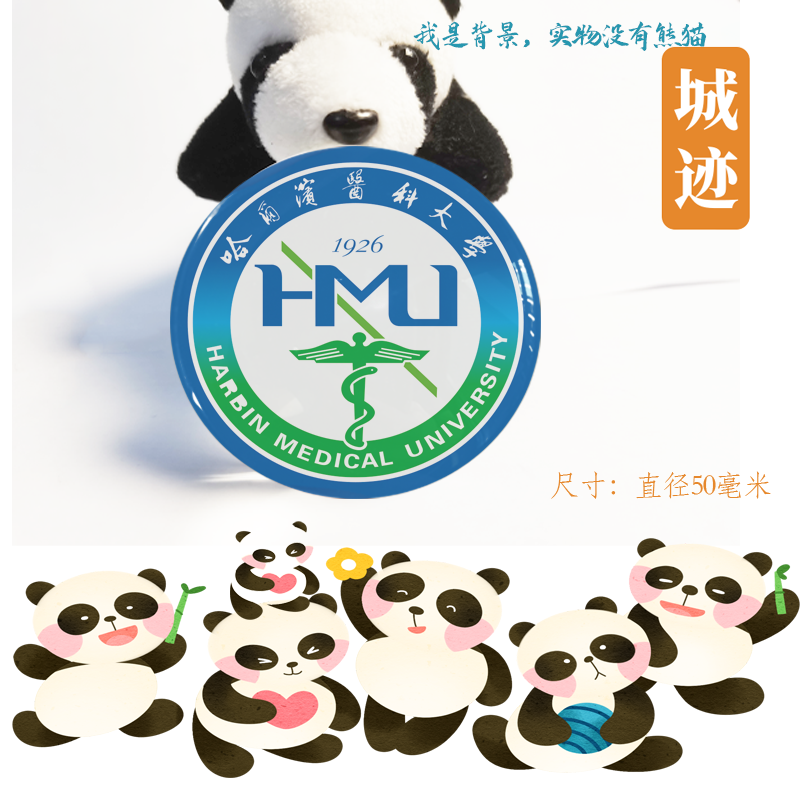哈尔滨医科大学冰箱贴校徽哈尔滨医科大学纪念品校友伴手礼磁性贴
